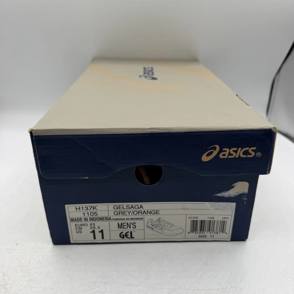 Asics Gel Saga Shoes Mens Sz 11 Grey/Orange/Black Athletic Sneakers H137K-1105